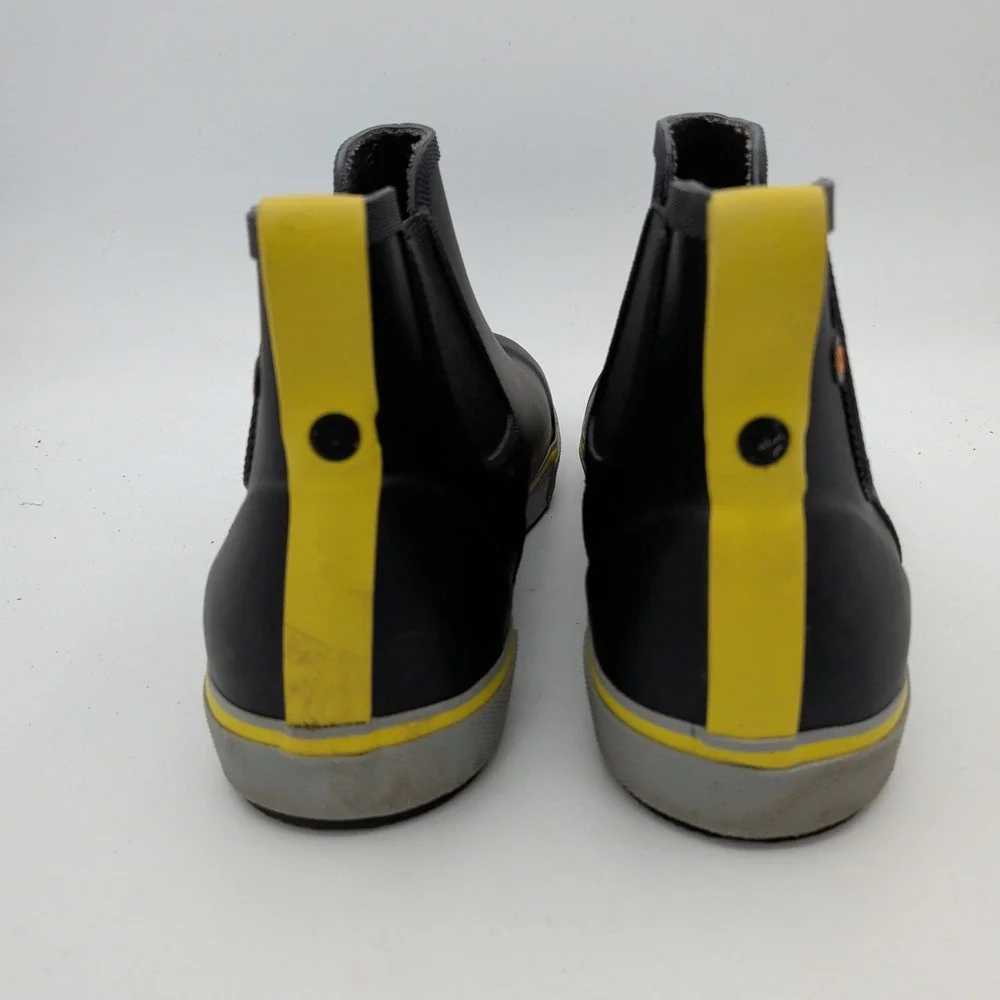 Bogs Mens Kicker Rain Chelsea II Black Yellow Waterproof Boots 73041-492 Size 11